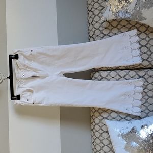 White high-rise flare jeans